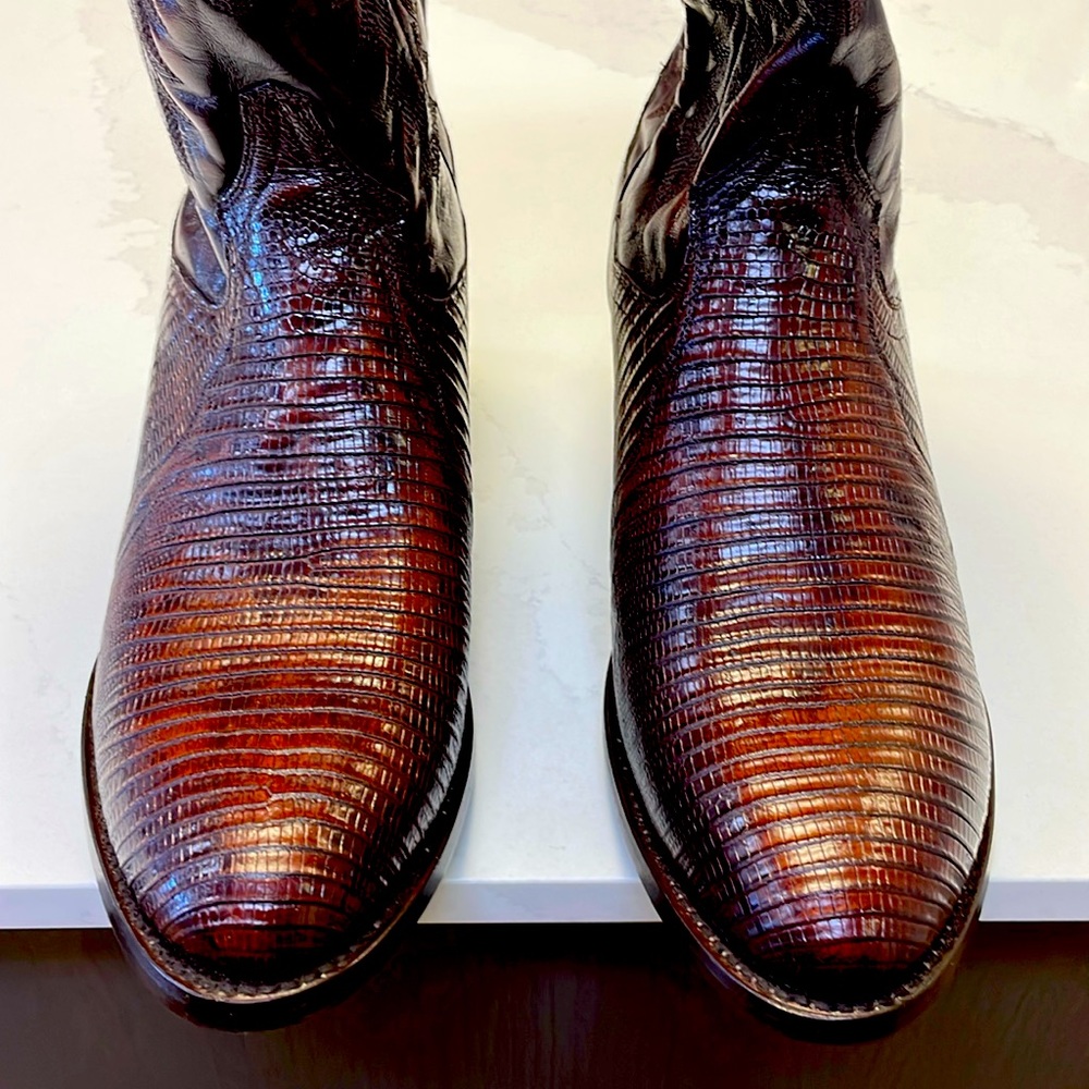 DAN POST MENS “WINSTON” GENUINE LIZARD WESTERN BOOT SIZE  11 REGULAR MEDIUM TOE